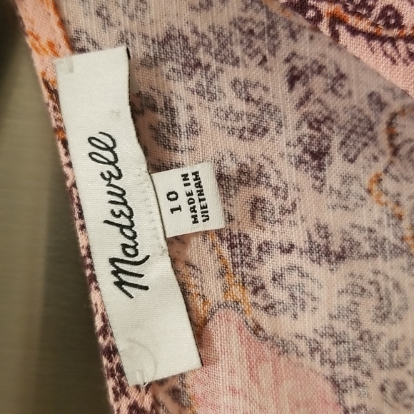 💕MADEWELL💕 Lace-Up Ruffle-Hem Midi Dress ~ Bali Blooms Print 10 (Regular Fit) - Picture 15 of 16